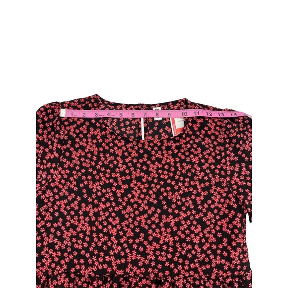 BP Black Graphic Blooms Long Sleeve Dress Size Small - Picture 8 of 11